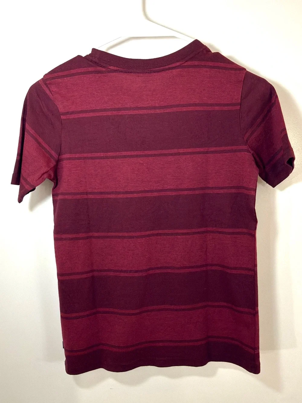 Cat & Jack Kids Short Sleeve Pocket Tee - Burgundy Stripes Medium